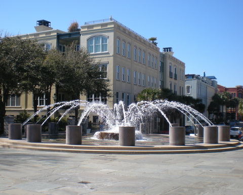 One of the lovely fountains in the Battery area of Charleston.  (For those unfamiliar with Charleston, The Battery is a landmark defensive seawall and promenade in Charleston's Historic District.)