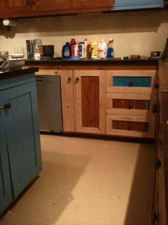 Hubby's handy work. New drawers and doors