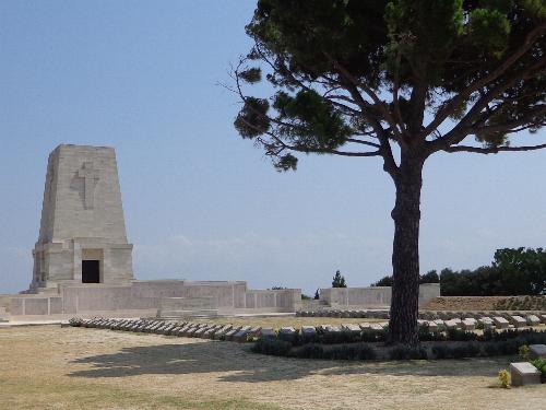 The Lone Pine memorial for the Australians who fought here. Not the original pine tree.