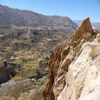 <b>Terraced hillsides in Colca Canyon Andes, Peru</b>