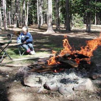 <b>Learning to whittle while camping in Uintah mountains, Utah</b>