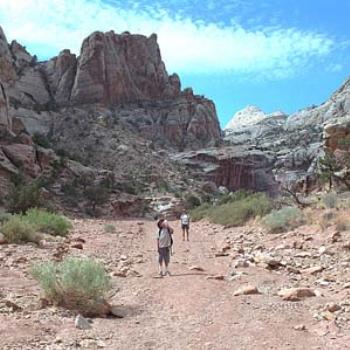 <b>Hiking in Grand Wash, Capital Reef National Park, Utah</b>