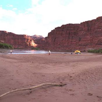 <b>One of our canoeing camps, Colorado River, Canyonlands Natl Park, Utah</b>