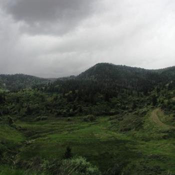 <b>Rainy day on high mountain pass north of Grand Junction, Colorado</b>