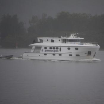 <b>1297 Kimberley Quest in the rain 12.30pm, Hawkesbury R, 3rd Jan'10, Kate/Sydney</b>
