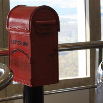 <b>2499 Red Letter Post Office Box with a view, Lake Burley Griffin, from Telstra Tower, Black Mountain, Canberra, 20th Feb'10 Kate/Sydney</b>