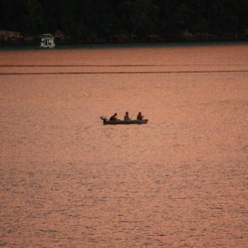 <b>1280 3 fishermen in a sunset red sea 8.17pm, Hawkesbury R, 2nd Jan'10, Kate/Sydney</b>