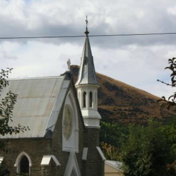 <b>4679 St Patrick's Church spire, Arrowtown near Queenstown, Sth Is NZ, 21st Mar'10, Kate/Sydney </b>