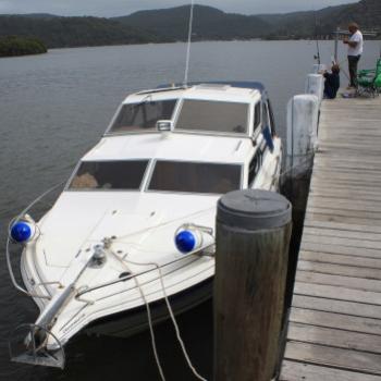 <b>1862 my brother's boat, Mooney Mooney Workers Club jetty, Hawkesbury R, 24th Jan'10, Kate/Sydney</b>