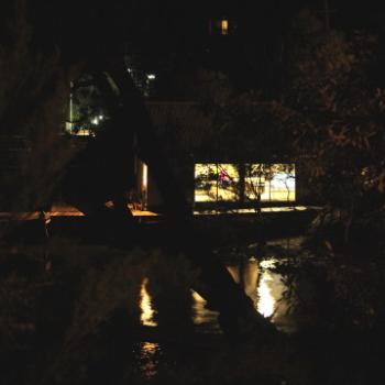 <b>0547 Blue Boatshed at night, Hawkesbury R, 27th Dec'09, Kate/Sydney</b>