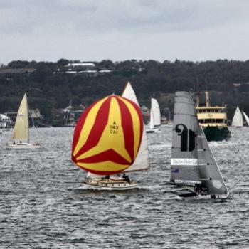 <b>183_2834 Sails and a ferry from Clarke Island, Island Hopping on Sydney Harbour, 11th Oct'09, Kate/Sydney</b>