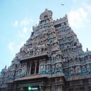 <b>The magnificent southern temple tower, Srirangam, India</b>