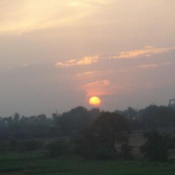 <b>Setting sun from a moving train..</b>