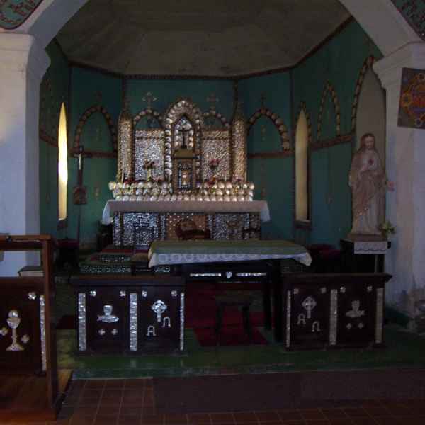 <b>Mother of Pearl inlay in church in Beagle Bay WA</b>