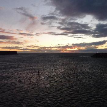 <b>Sunrise through Sydney Harbour Heads. (June)</b>