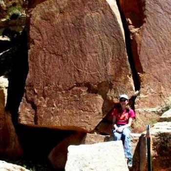 <b>Petroglyphs showing ancient Indians in Dry Fork Canyon, Utah, with Hula Hoops?</b> <b>Petroglyphs showing ancient Indians in Dry Fork Canyon, Utah, with Hula Hoops?</b>