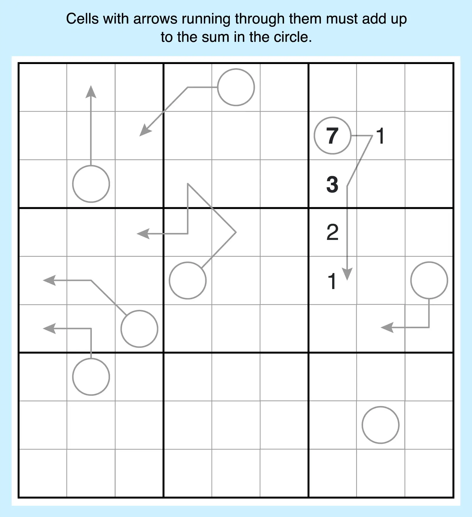 arrow sudoku grid example