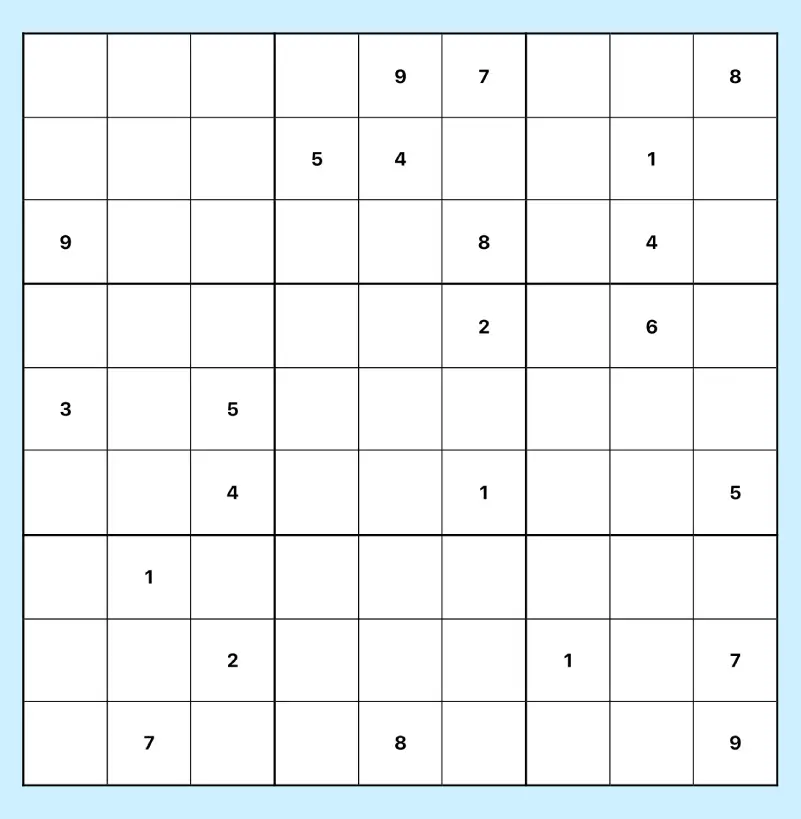 Evil Sudoku grid