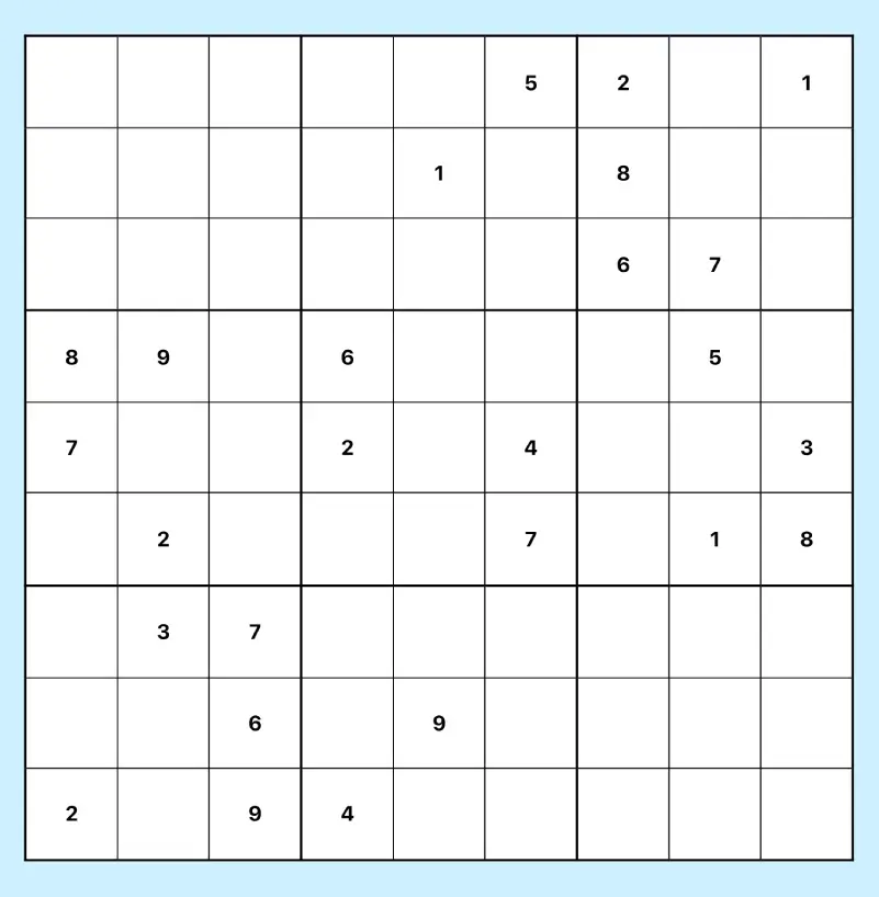 Hard Sudoku grid