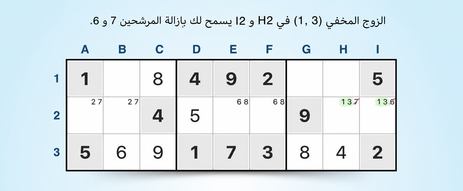 أزواج مخفية في صف
