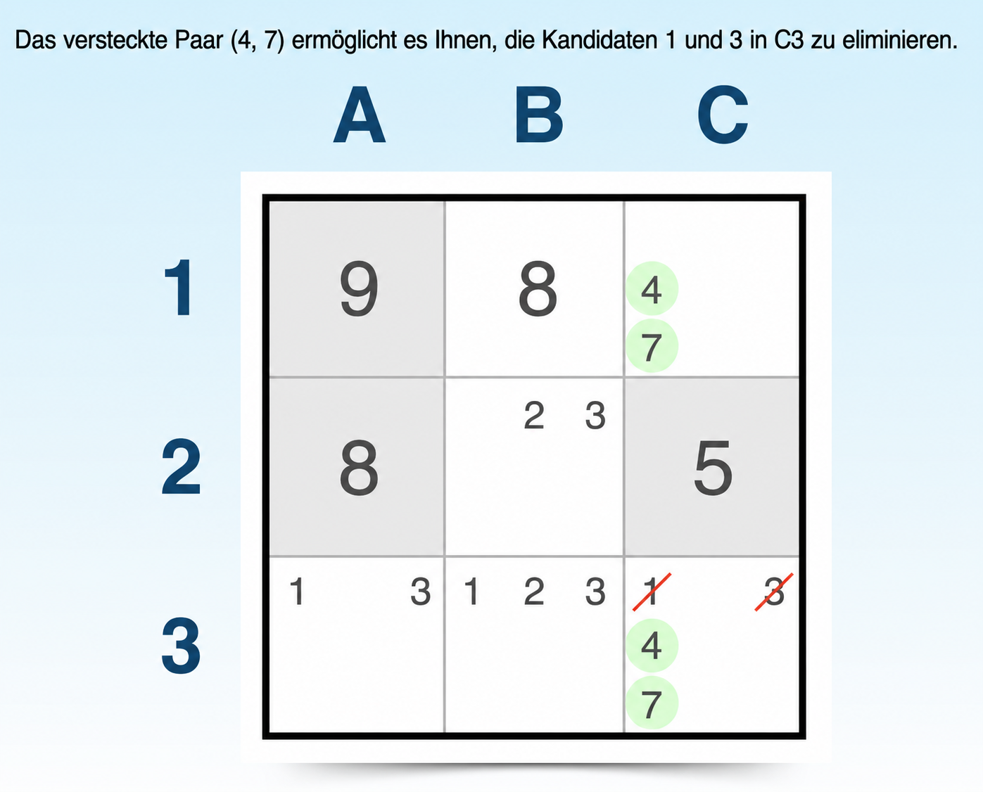 Sudoku-Technik verstecktes Paar