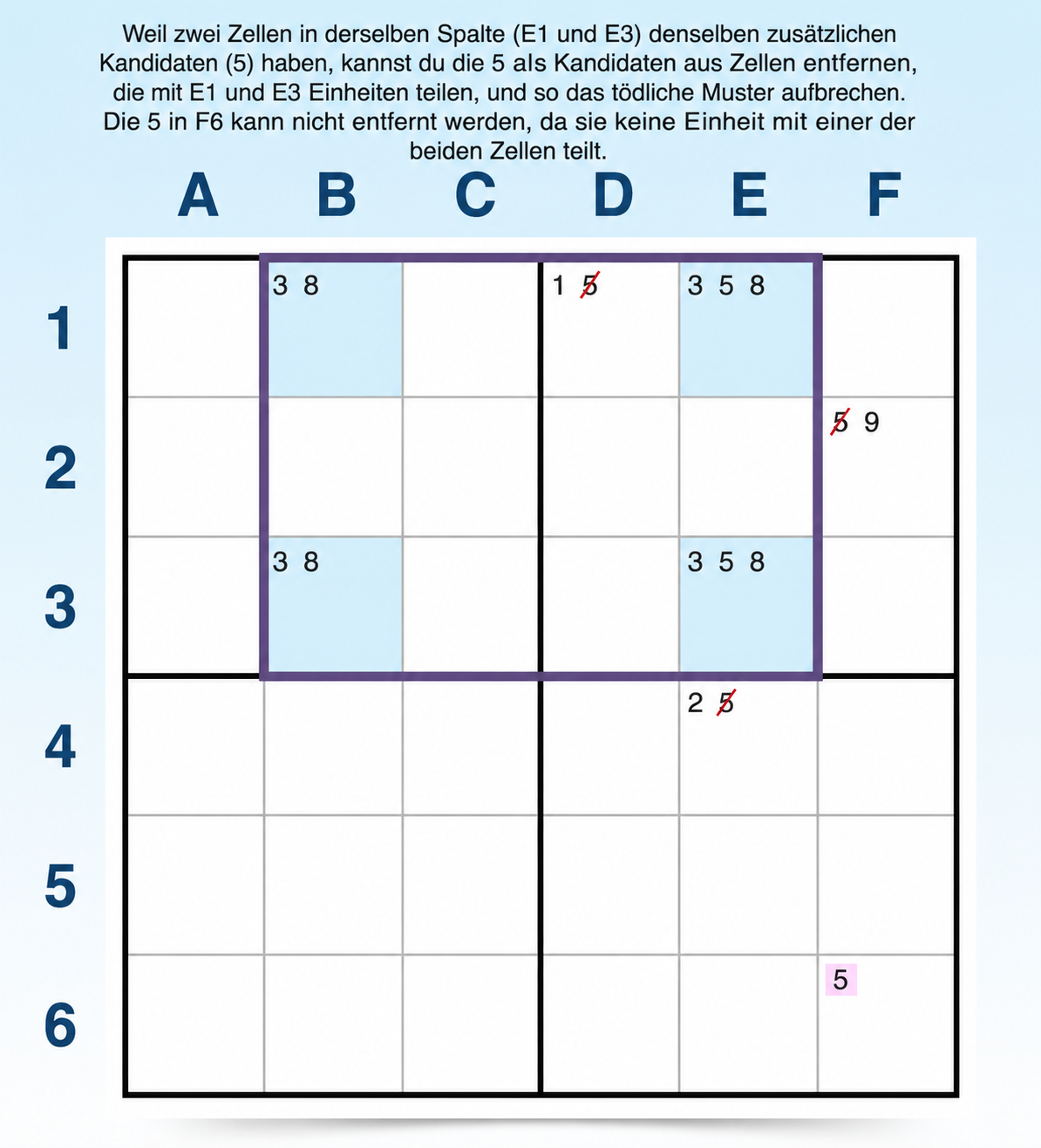 Beispiel für ein Unique Rectangle vom Typ 2