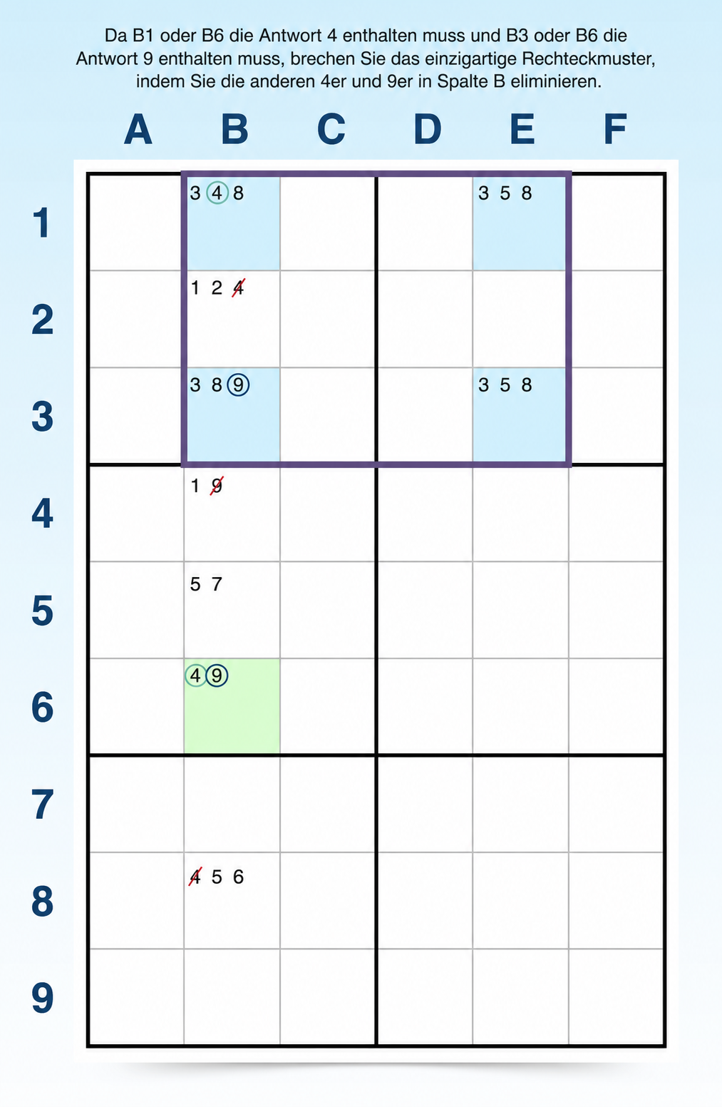 Beispiel für ein Unique Rectangle vom Typ 3