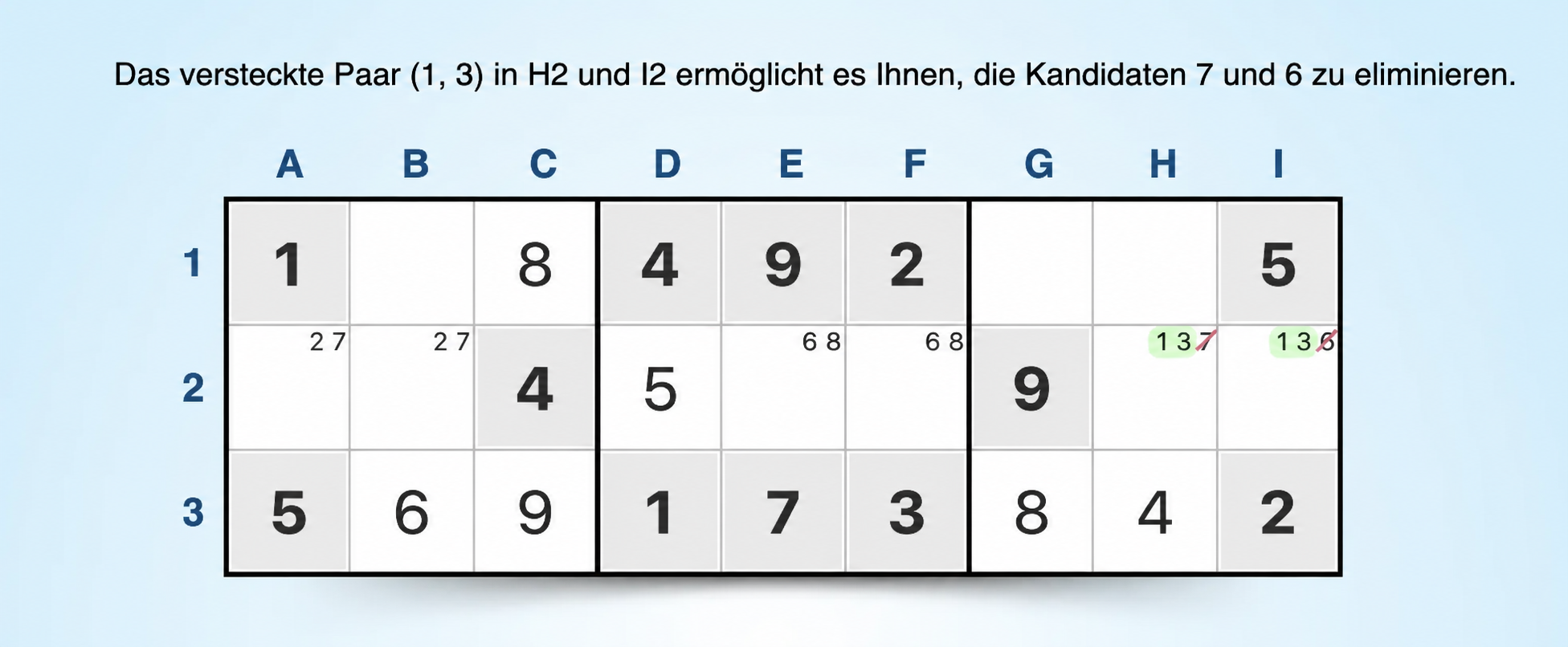 versteckte Paare in einer Zeile