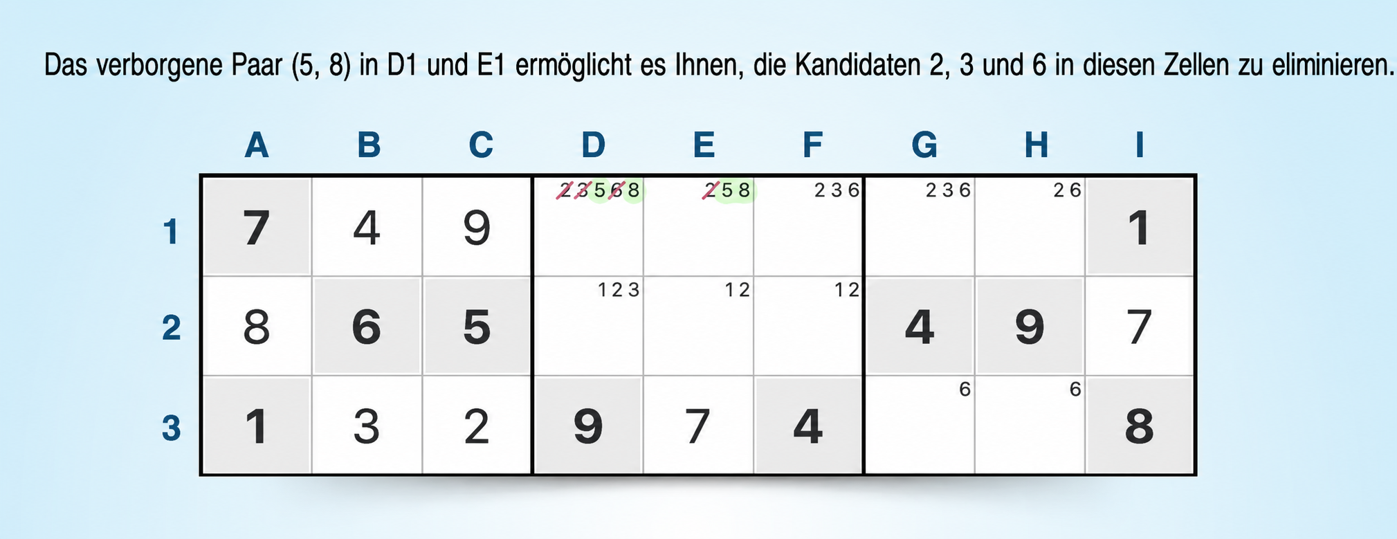 versteckte Paare in einem Block