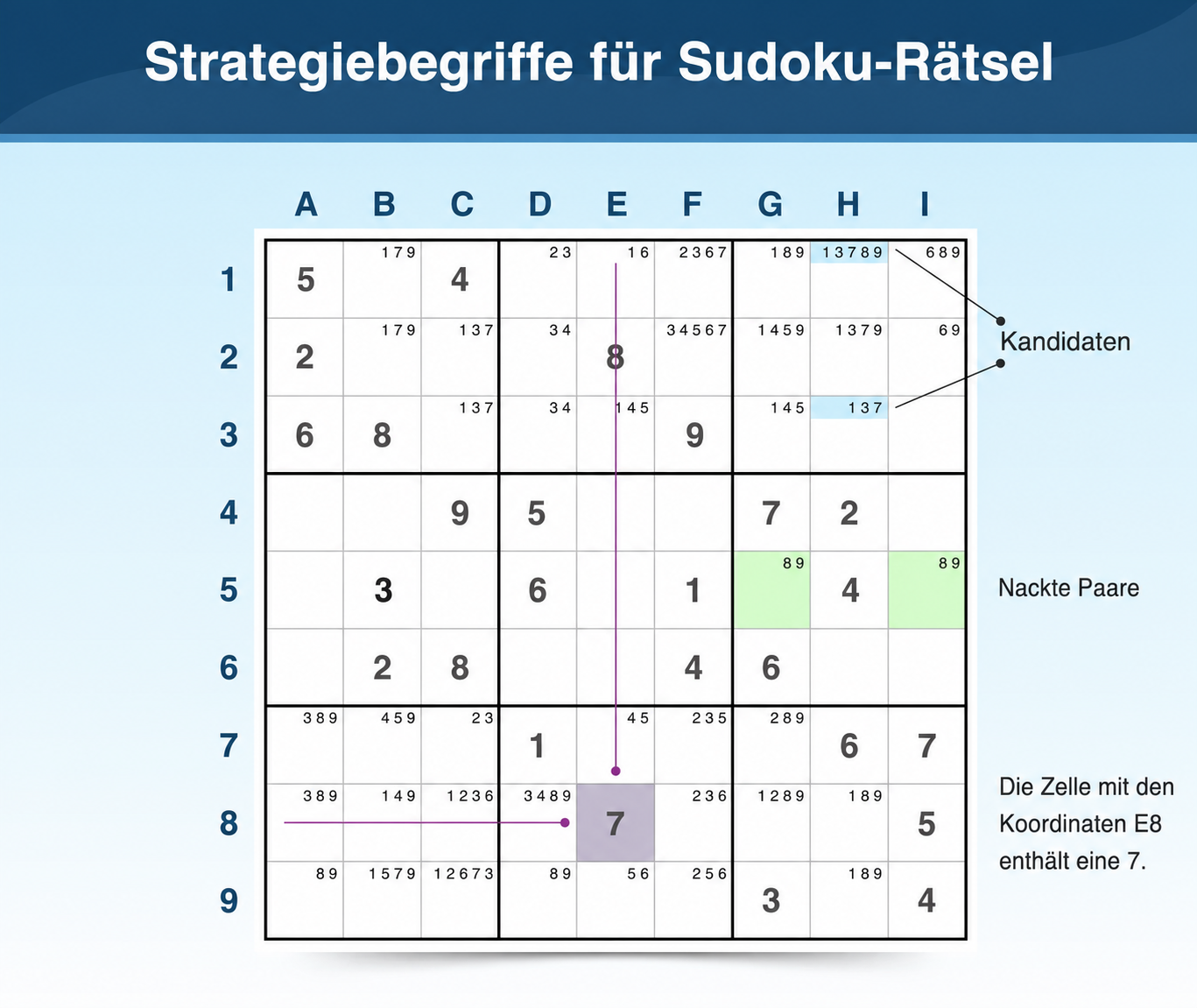 Sudoku-Terminologie für Strategien und Spielweise
