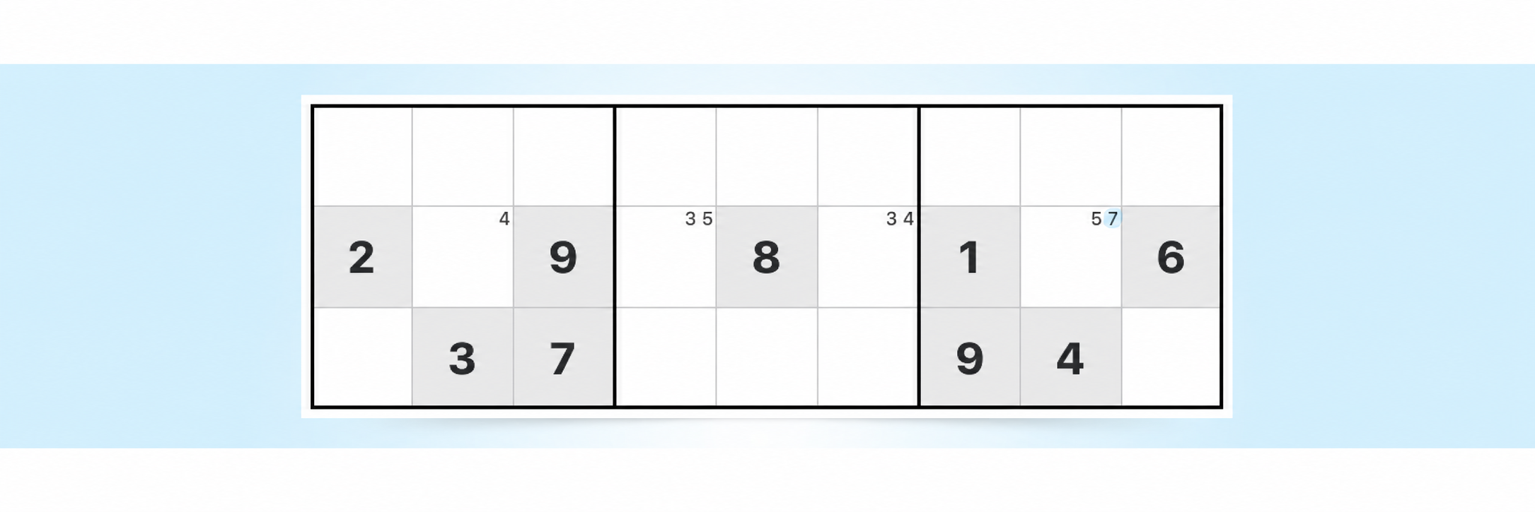 παράδειγμα στρατηγικής Sudoku κρυφού μονού