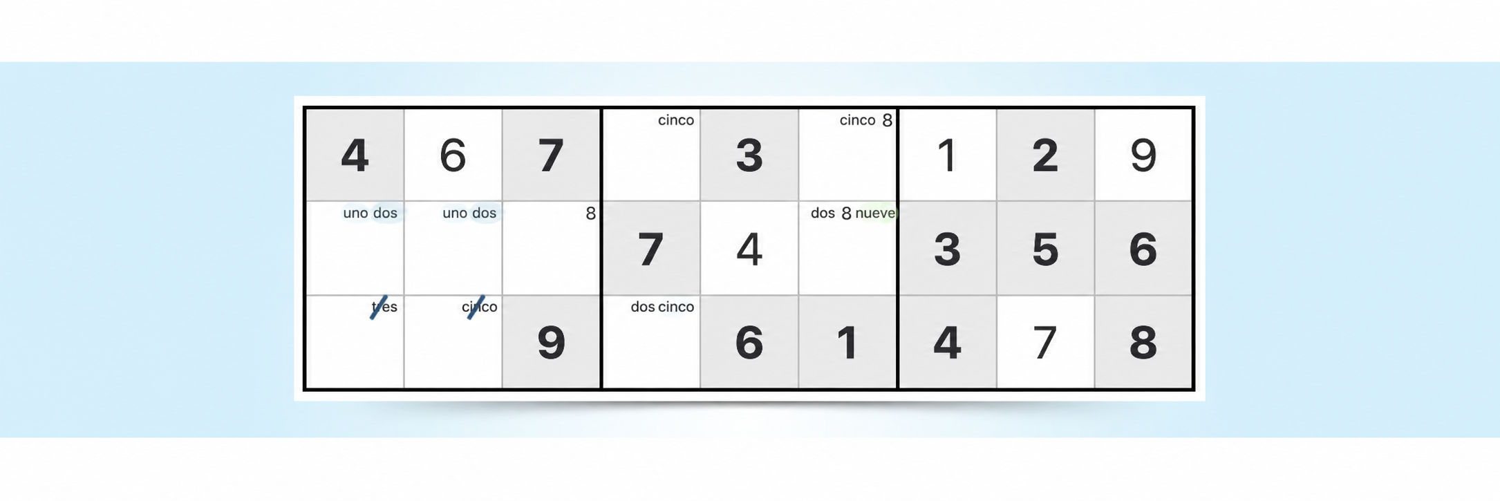 ejemplo de estrategia de marcas de lápiz en sudoku