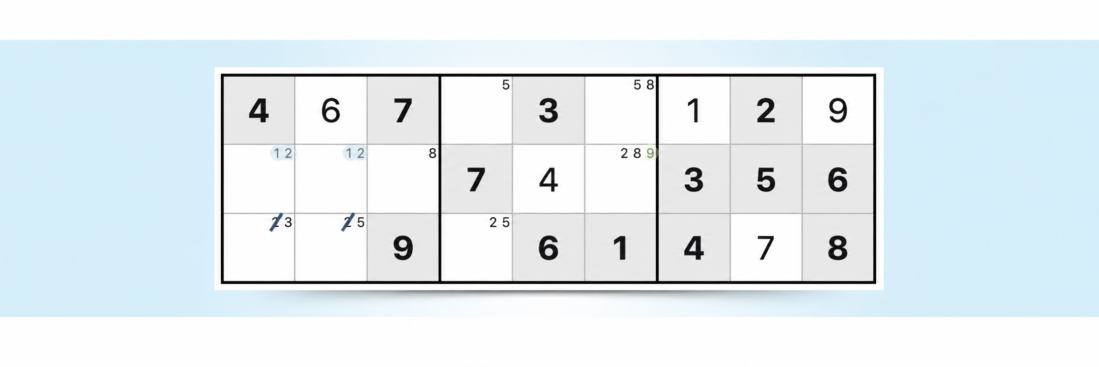 exemple de stratégie de sudoku avec notes au crayon