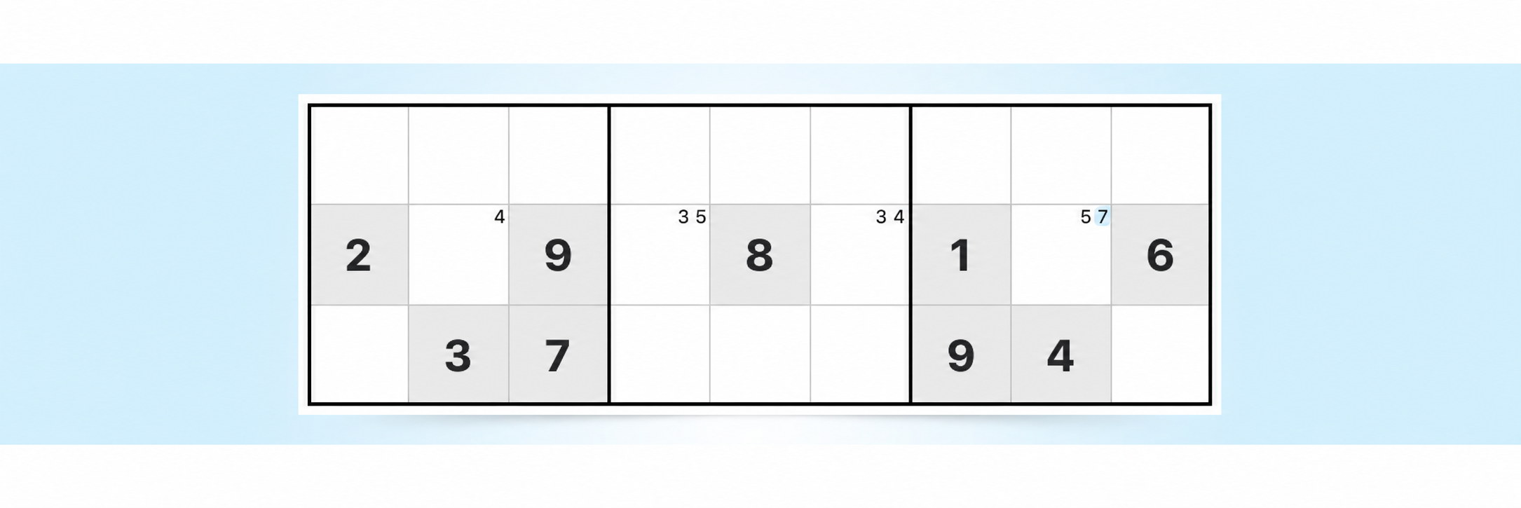 esempio di strategia del singolo nascosto per Sudoku