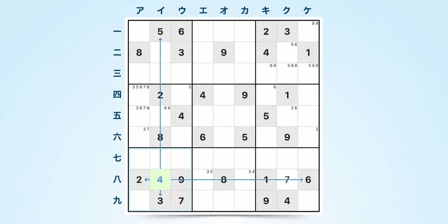 最後に残る可能な数字のSudokuテクニック