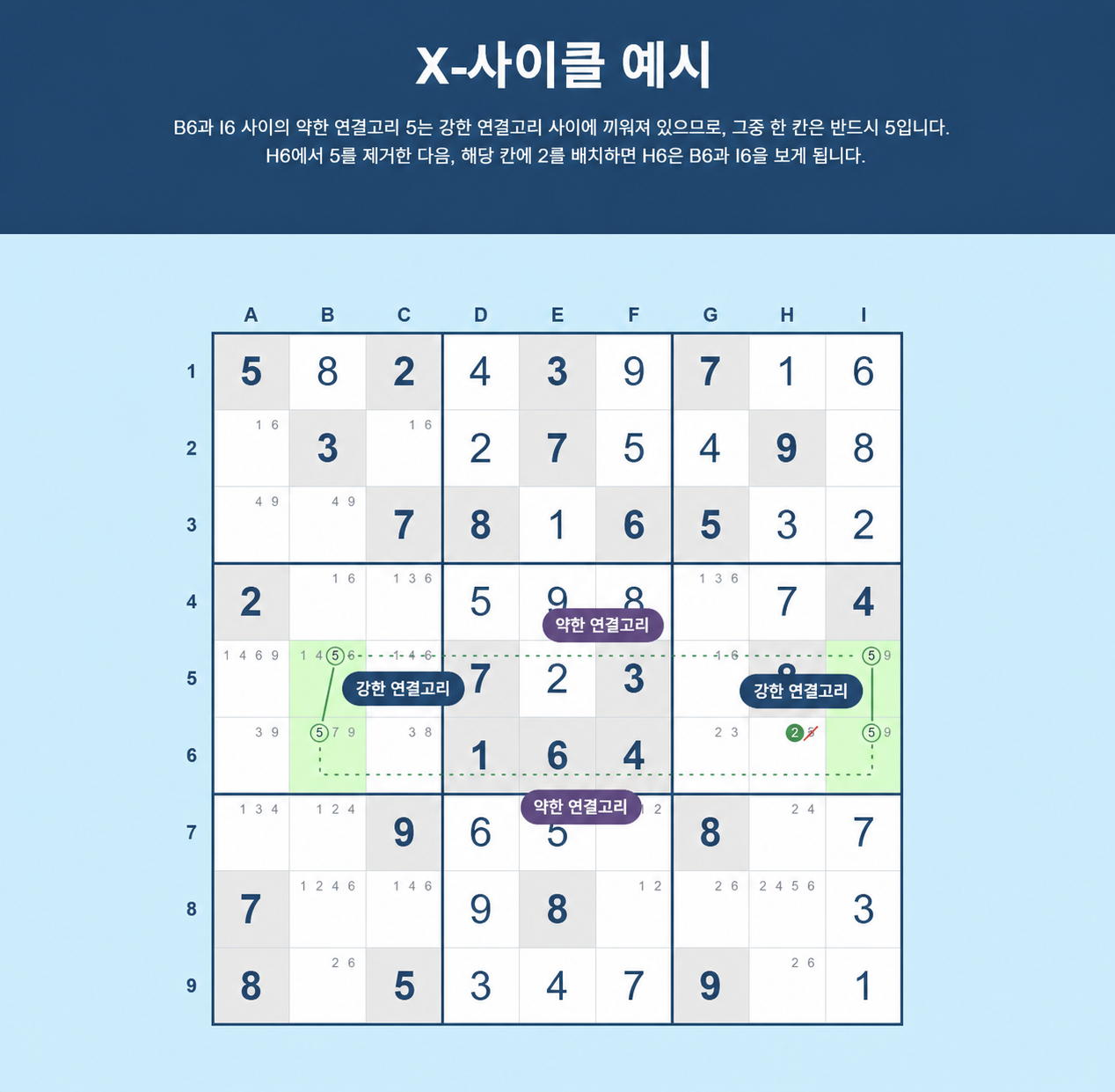 Sudoku X-cycle 예시