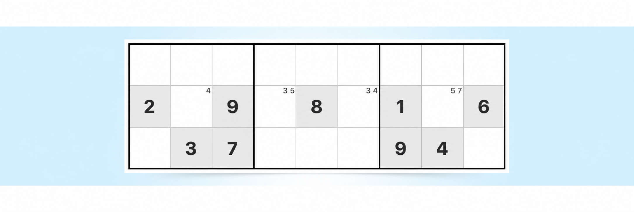 voorbeeld van een verborgen single als sudoku-strategie
