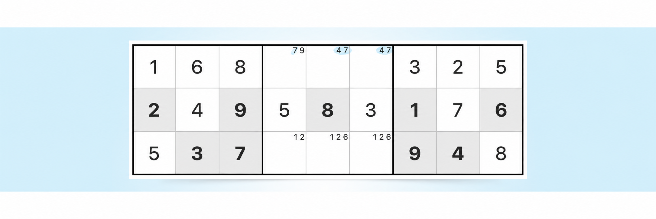 voorbeeld van een naakt paar als sudoku-strategie