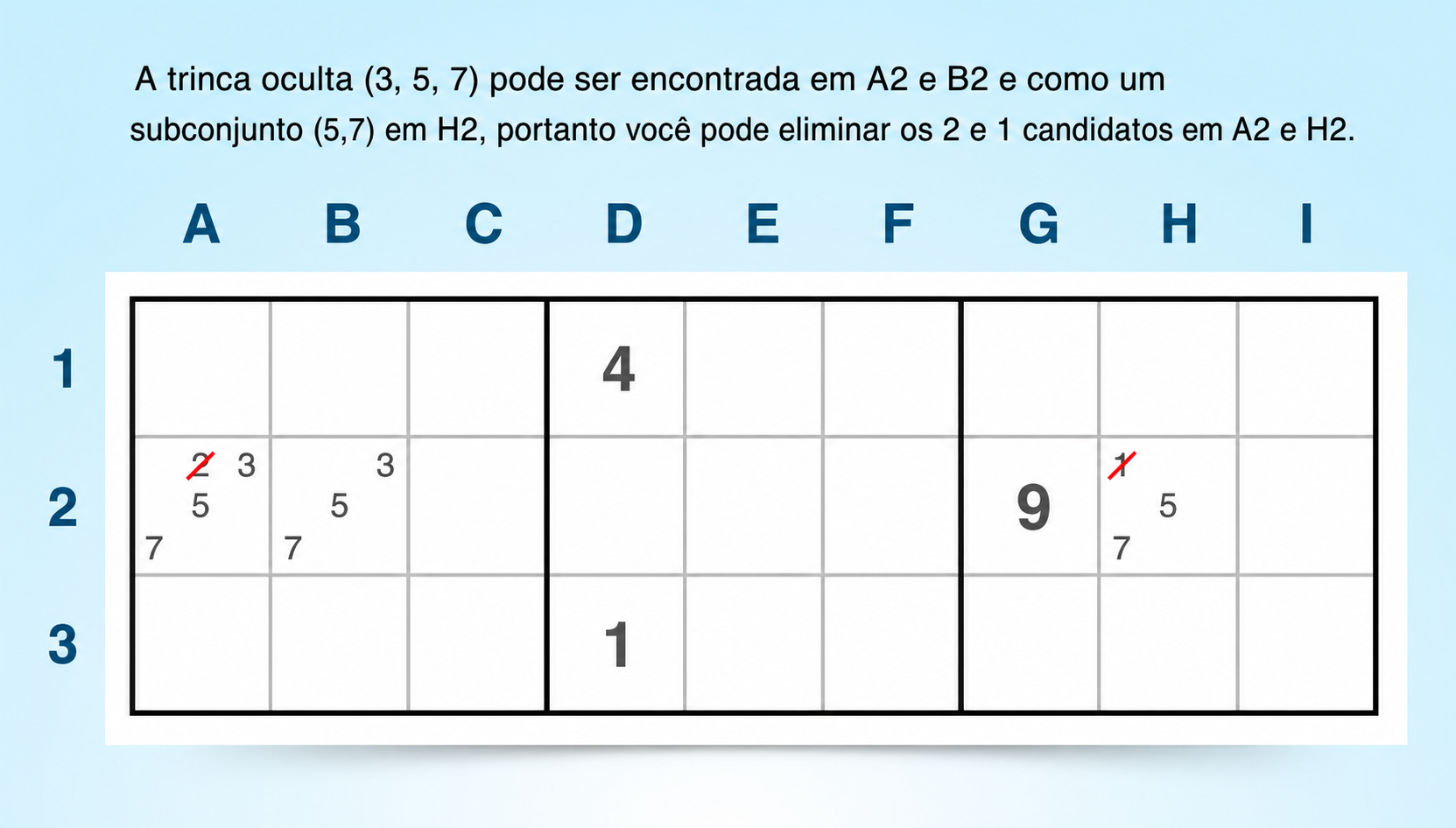 exemplo de um trio oculto numa linha