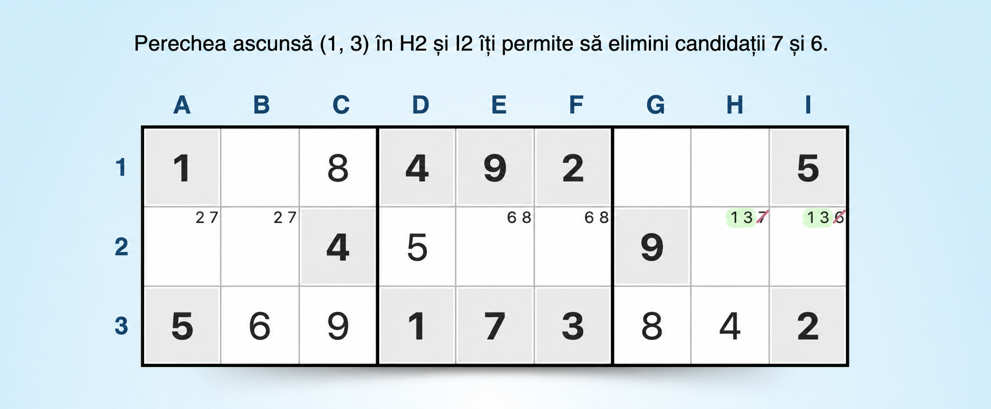 perechi ascunse într-un rând