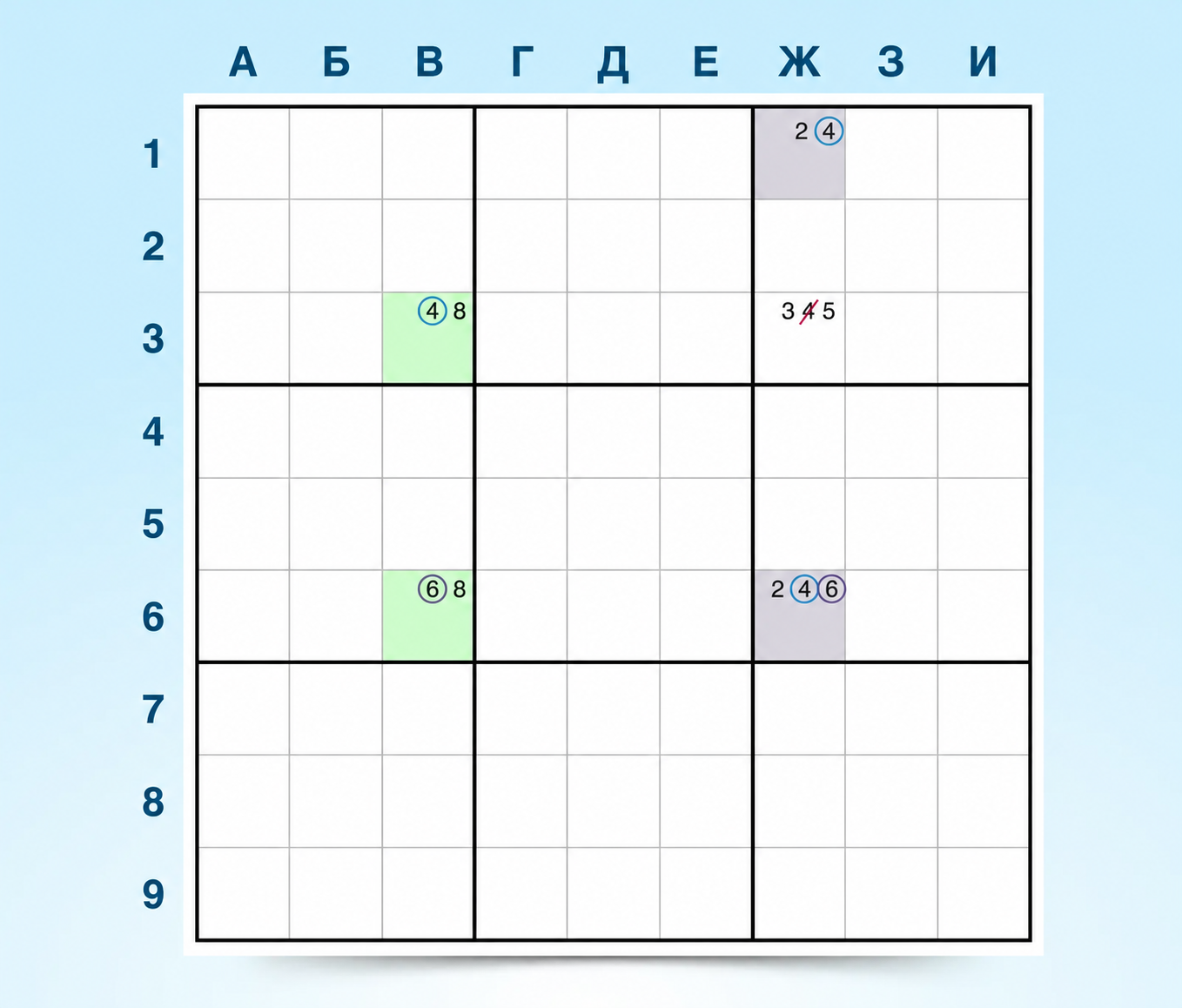 пример стратегии ALS-XZ в Sudoku