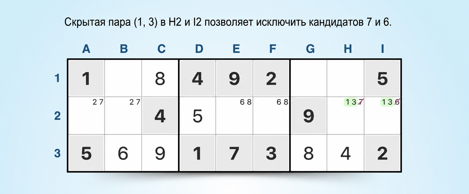 скрытые пары в строке