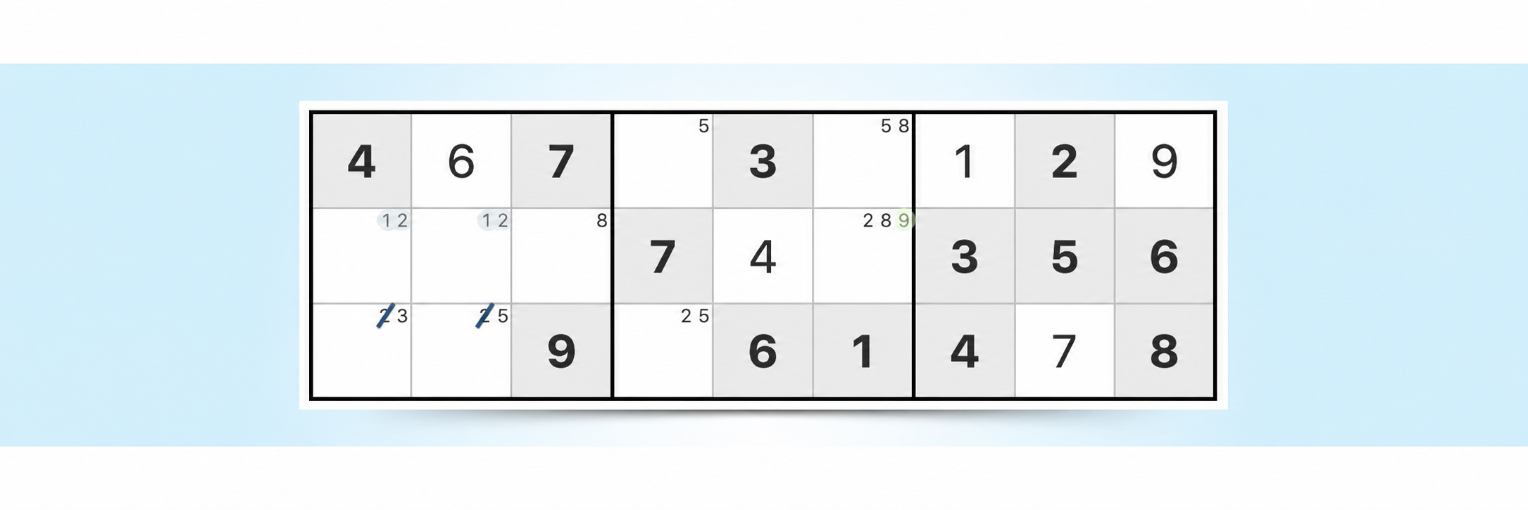 kalem işaretleri Sudoku stratejisi örneği