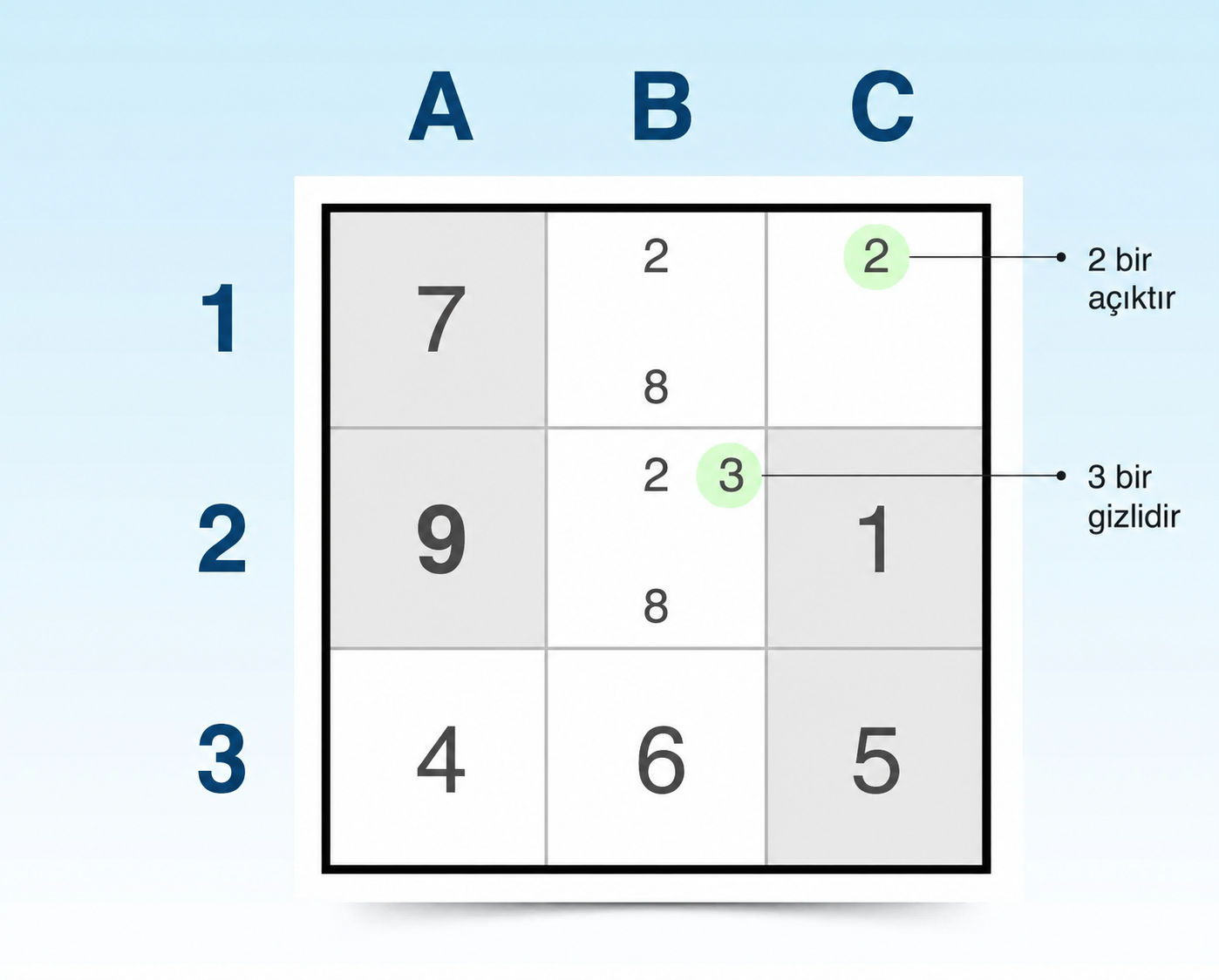 çıplak tekli ve gizli tekli sudoku tekniği