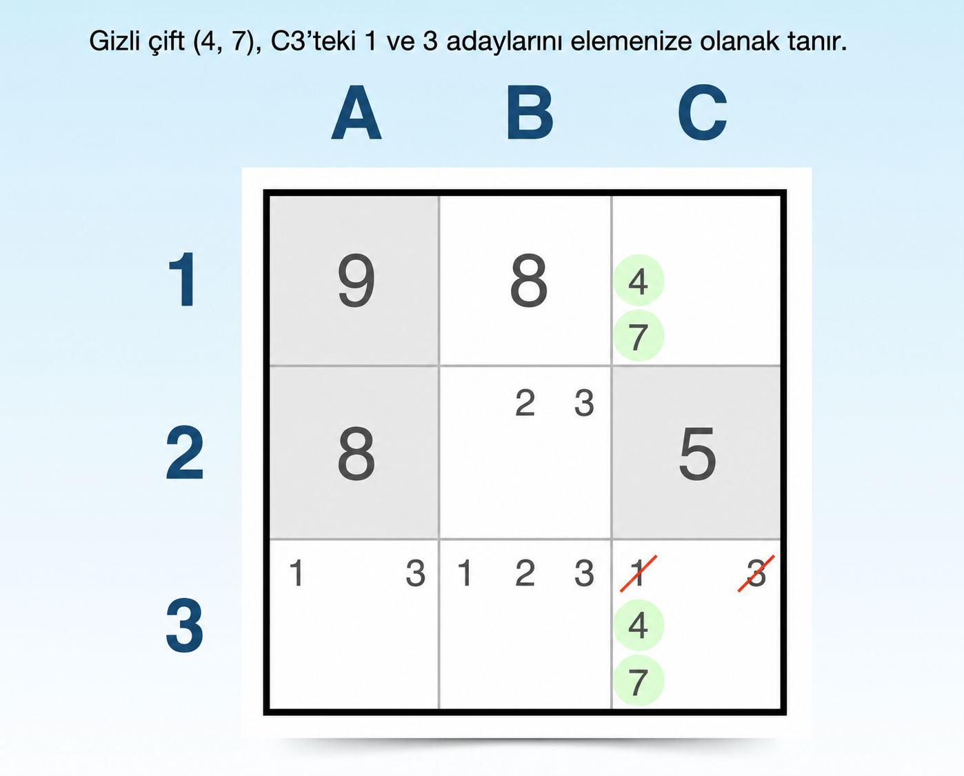 gizli çift sudoku tekniği