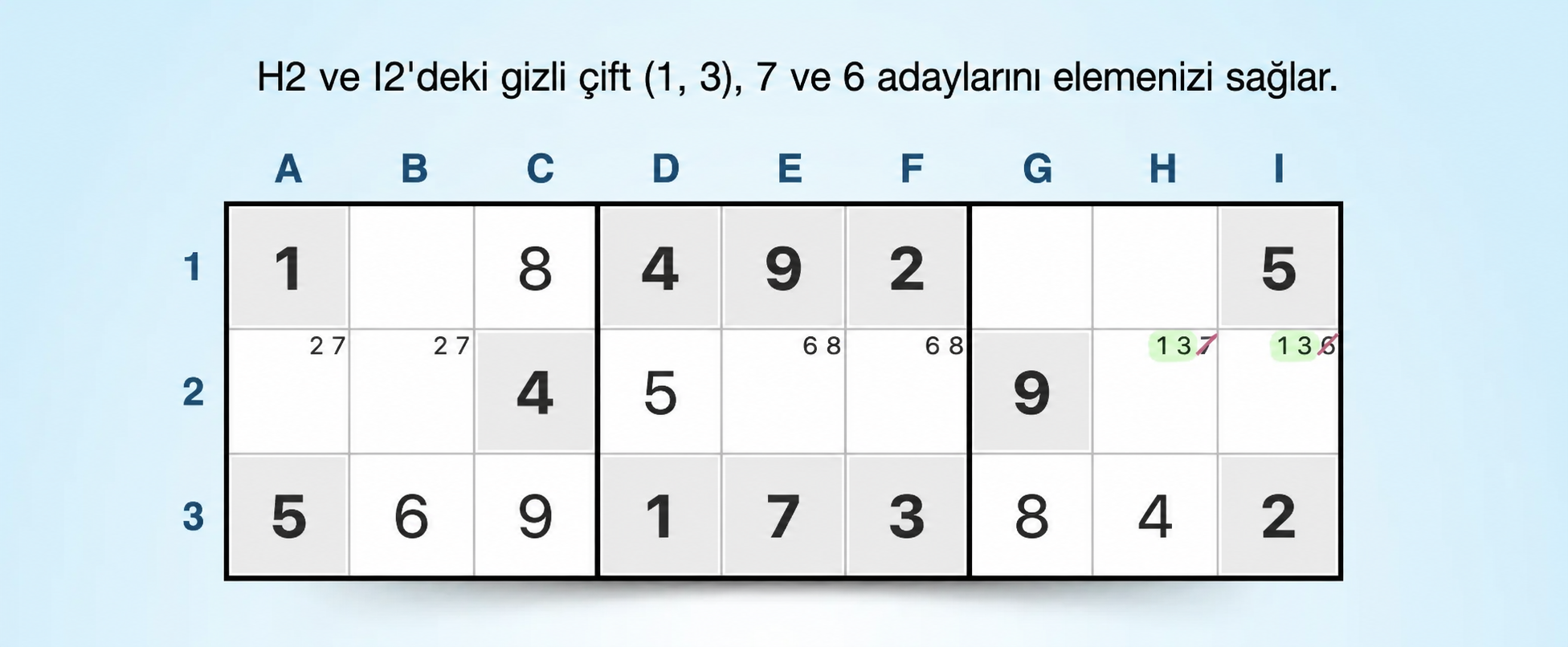 bir satırdaki gizli çiftler