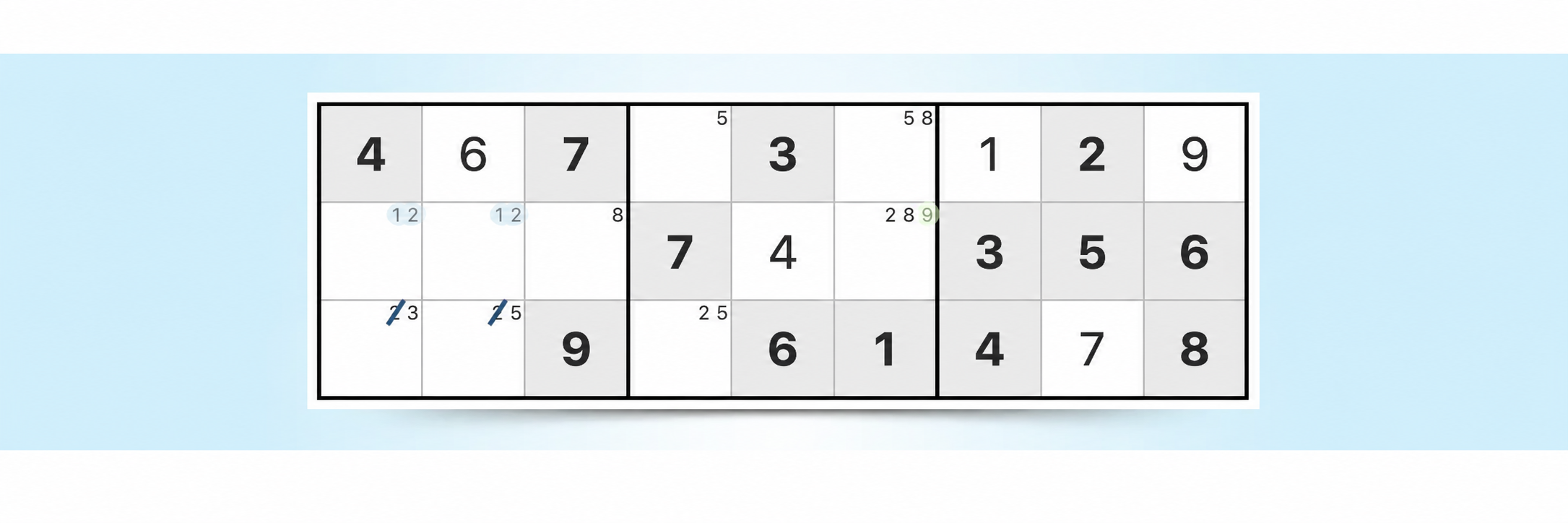 ví dụ về chiến lược ghi chú bút chì sudoku
