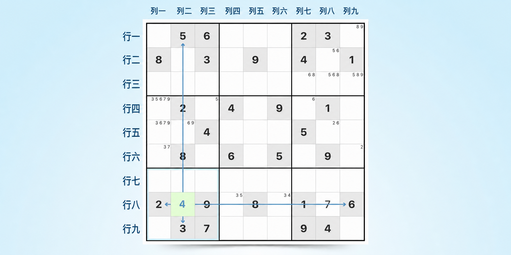 最后可能数字 sudoku 策略示例