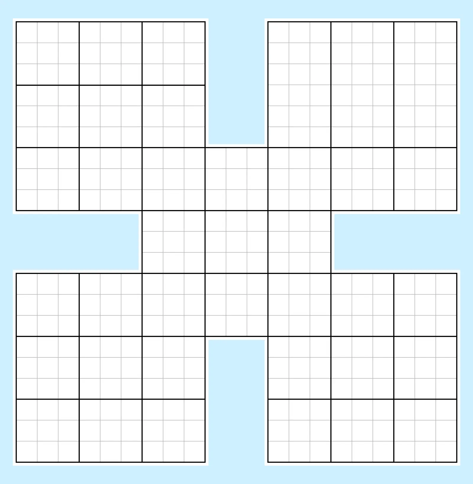 samurai sudoku grid example