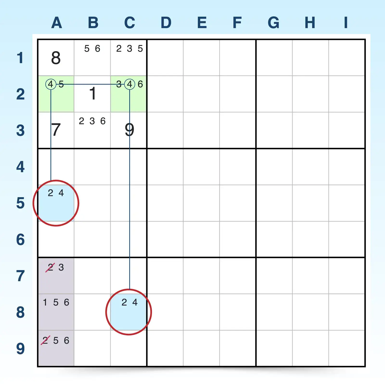 Sudoku W-Wing example 3 step 2